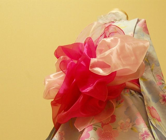 簡単！女の子浴衣の兵児帯２本でお花アレンジできる可愛い結び方（画像 